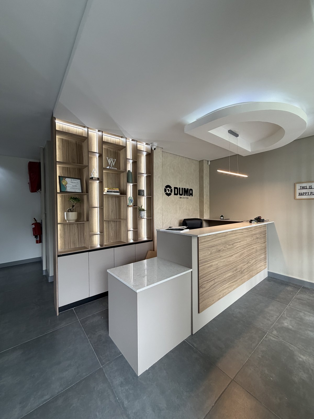 Wrapped reception desk